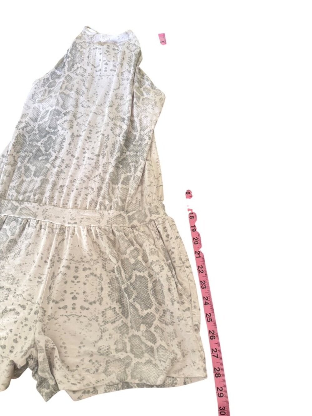 Tart Snake Print Halter Romper With Open Back Adjustable Tie Straps Size S - Picture 7 of 9